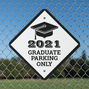 Custom year & text GRADUATE parking sign