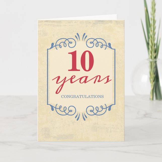 Custom year universal employee anniversary card (Front)