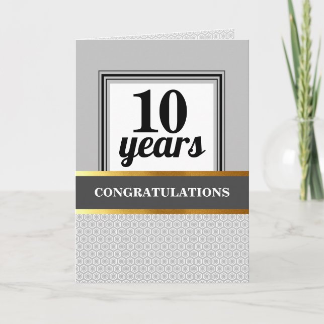 Custom year universal employee anniversary gray card (Front)