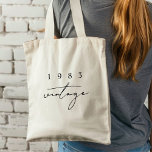 Custom Year Vintage 40th Birthday Anniversary Cool Tote Bag<br><div class="desc">The Vintage Custom Year 40th Birthday or Cool Anniversary tote bag with Elegant Boho Script Typography is the perfect way to celebrate a milestone event. This tote features a classic and timeless vintage design with elegant boho script typography that adds a touch of sophistication to the overall look. The tote...</div>