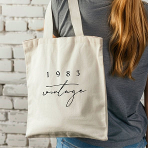 Custom Year Vintage 40th Birthday Anniversary Cool Tote Bag