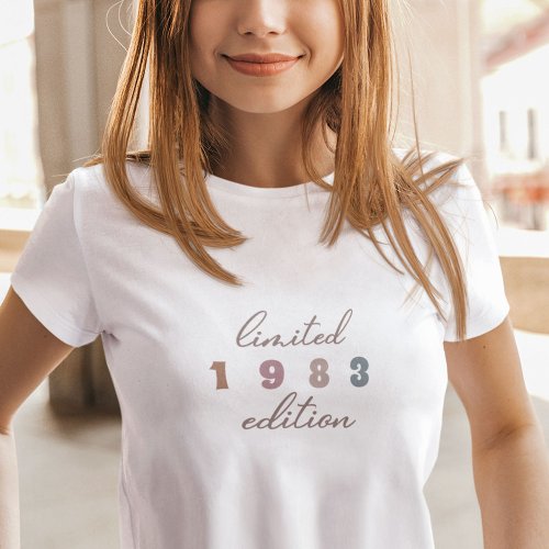 Custom Year Vintage 40th Birthday Limited Edition T_Shirt