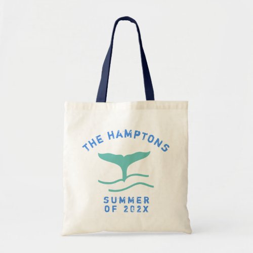 Custom Year Whale The Hamptons Summer of 202x Tote Bag