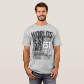 Custom Year World's Best Dad Grunge Father's Day T-Shirt (Front Full)
