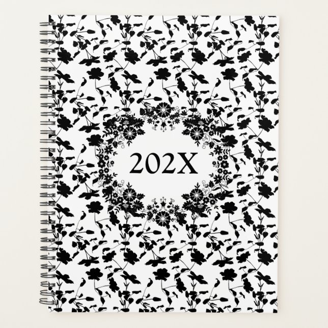 Custom Yearly Black And White Date Planner (Front)