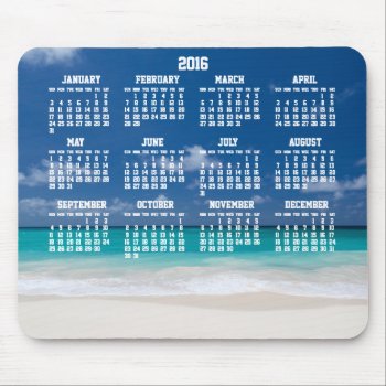 Custom Yearly Calendar 2016 Mouse Pad Beach by online_store at Zazzle