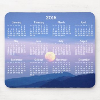 Custom Yearly Calendar 2016 Mouse Pads Full Moon by online_store at Zazzle