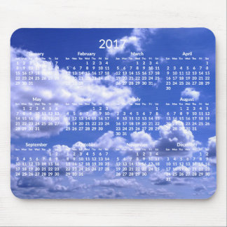 Custom Yearly Calendar 2017 Mouse Pads Clouds