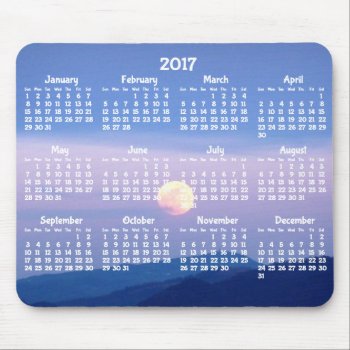 Custom Yearly Calendar 2017 Mouse Pads Full Moon by online_store at Zazzle