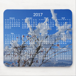 Custom Yearly Calendar 2017 Mouse Pads Winter