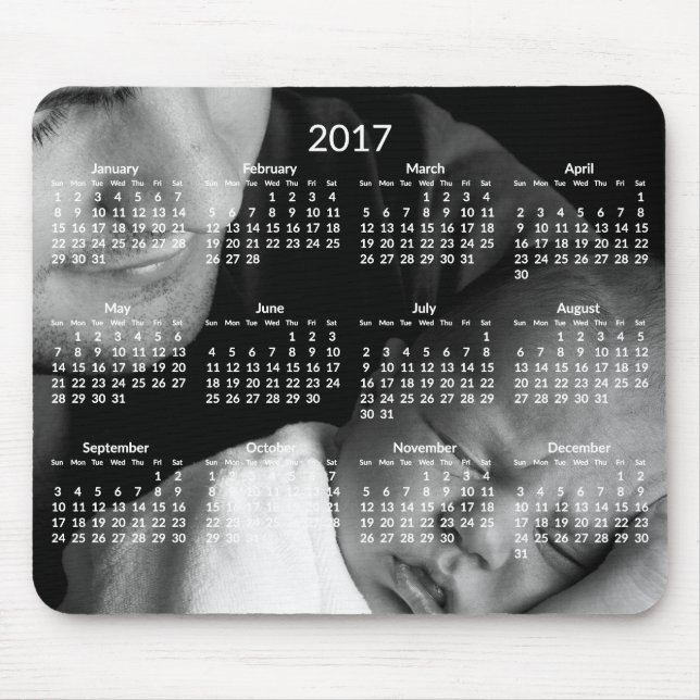 Custom Yearly Calendar 2017 Mousepads (Front)