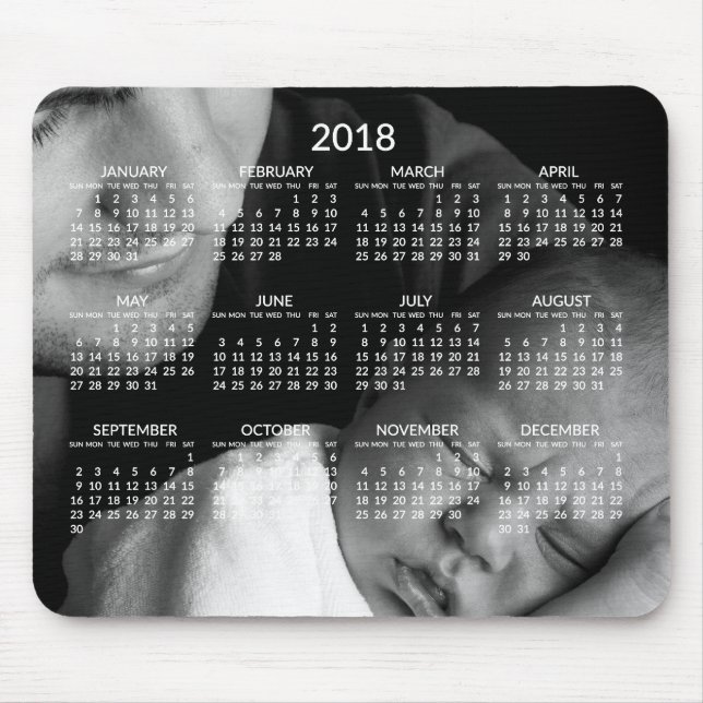 Custom Yearly Calendar 2018 Mousepads (Front)