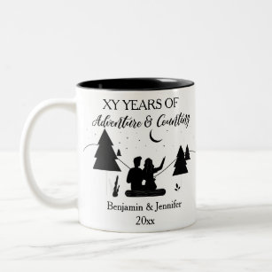 Custom Years of adventure & counting Anniversary Two-Tone Coffee Mug