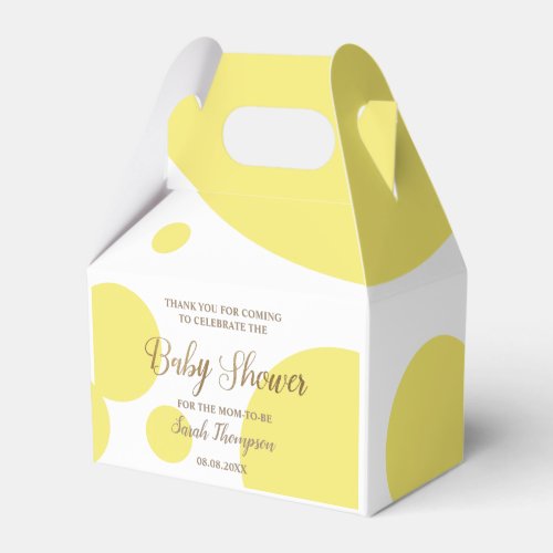 Custom Yellow and white baby shower Favor Box