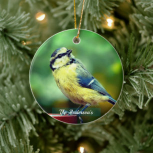Custom Yellow=breasted Bird Photo Personalized Ceramic Ornament