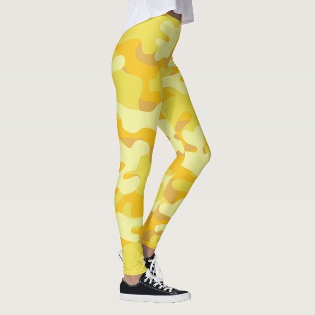 Custom Yellow Camouflage Leggings (Right)