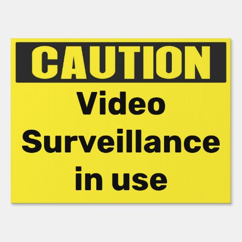 Custom Yellow Caution video surveillance in use Sign