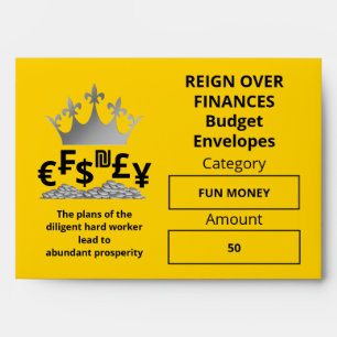 Custom YELLOW Christian Budget Wallet Cash Envelope