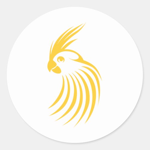 Custom Yellow Cockatiel Logo Classic Round Sticker