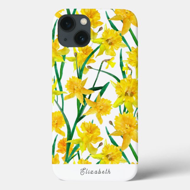 Custom Yellow Daffodil Pattern  Case-Mate iPhone Case (Back)