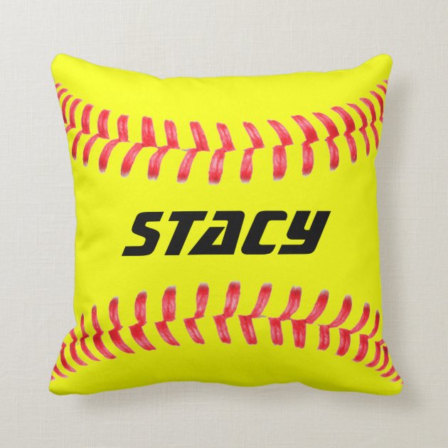 18x18 Multicolor FastPitch Softball Jersey Number Fan Favorites 7 Fastpitch Love Softball Mom Favorite Player Throw Pillow