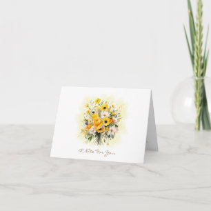 Custom Yellow Floral Vintage Look Small Card