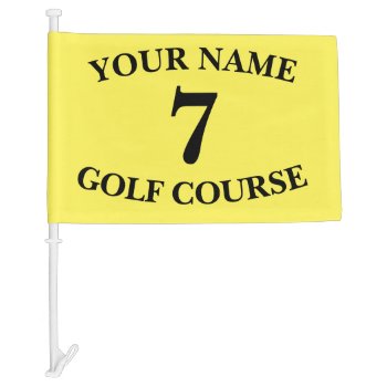 Custom Yellow Golf Flag by InkWorks at Zazzle