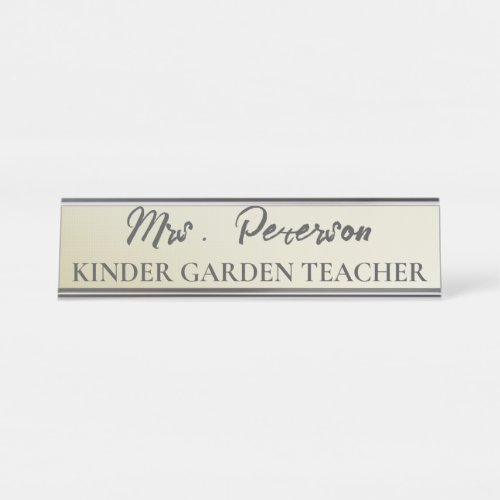 Custom Yellow Gradient Teacher Desk Name Plate