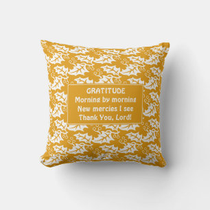 Custom Yellow GRATITUDE Throw Pillow