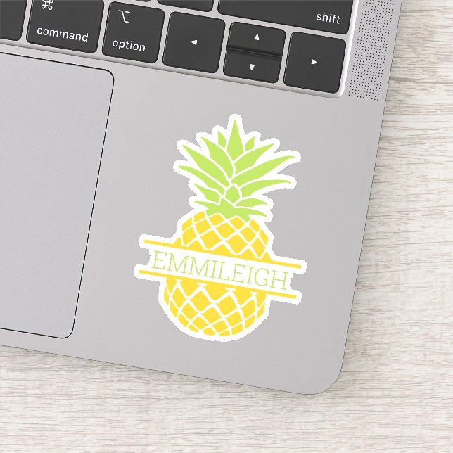 Custom Yellow Green Pineapple Sticker (Detail)