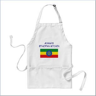 Custom Yellow Green & Red Ethiopian Flag Adult Apron