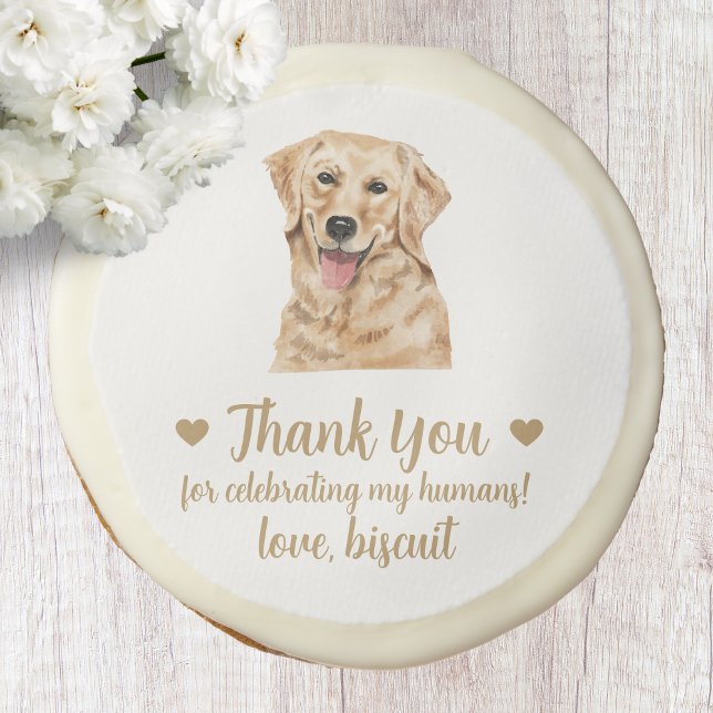 Custom Yellow Lab Dog Wedding Sugar Cookie (Creator Uploaded)