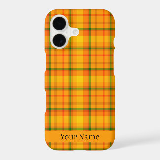 Custom Yellow Orange Retro Gingham Plaid iPhone 17 Case