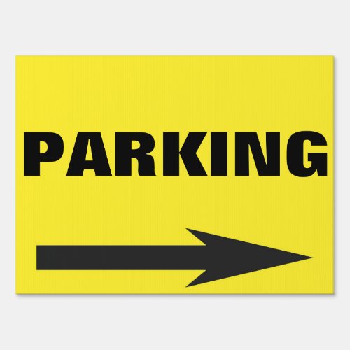 Custom Yellow Parking Road Sign with arrow