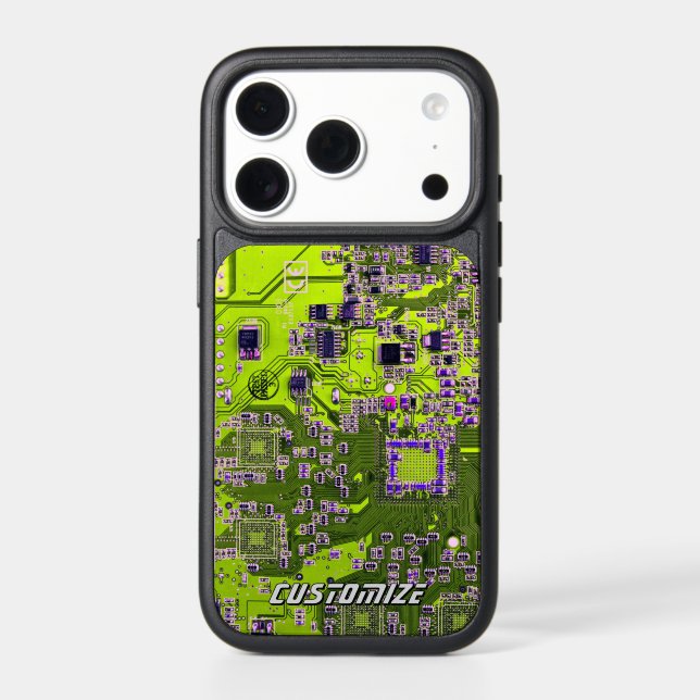 Custom Yellow PCB Circuit Board for IT Pros 2 Otterbox iPhone Case (Back)