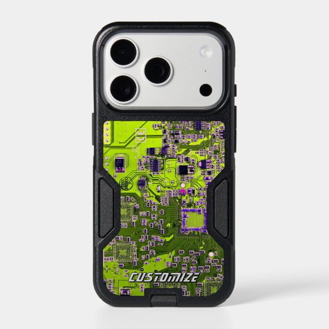 Custom Yellow PCB Circuit Board for IT Pros 2 Otterbox iPhone Case (Back)