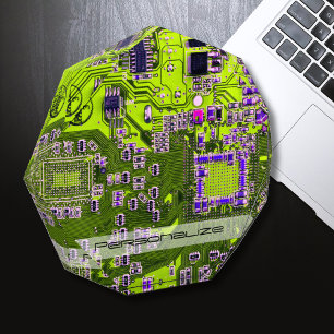 Custom Yellow PCB Circuit Board for IT Pros Acrylic Award
