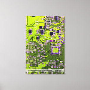 Custom Yellow PCB Circuit Board for IT Pros Canvas Print