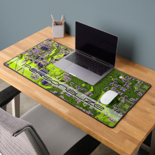 Custom Yellow PCB Circuit Board for IT Pros Desk Mat
