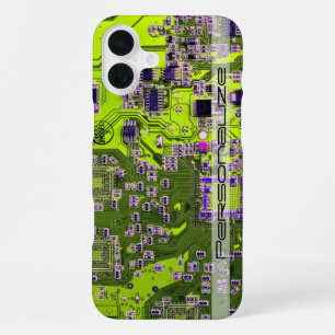 Custom Yellow PCB Circuit Board for IT Pros iPhone 16 Plus Case