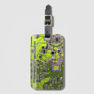 Custom Yellow PCB Circuit Board for IT Pros Luggage Tag