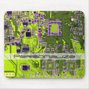 Custom Yellow PCB Circuit Board for IT Pros Mouse Pad