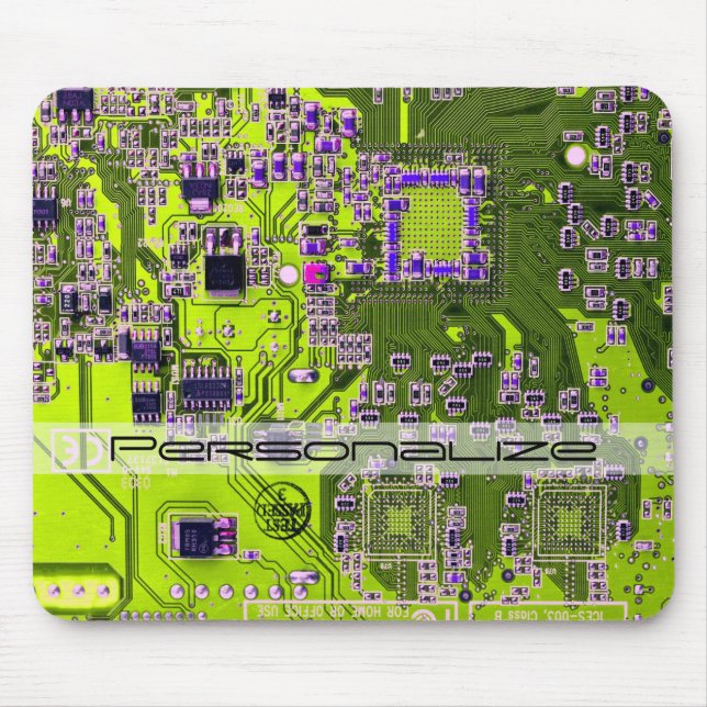 Custom Yellow PCB Circuit Board for IT Pros Mouse Pad (Front)
