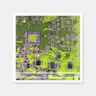 Custom Yellow PCB Circuit Board for IT Pros Napkins