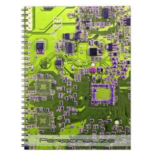Custom Yellow PCB Circuit Board for IT Pros Notebook