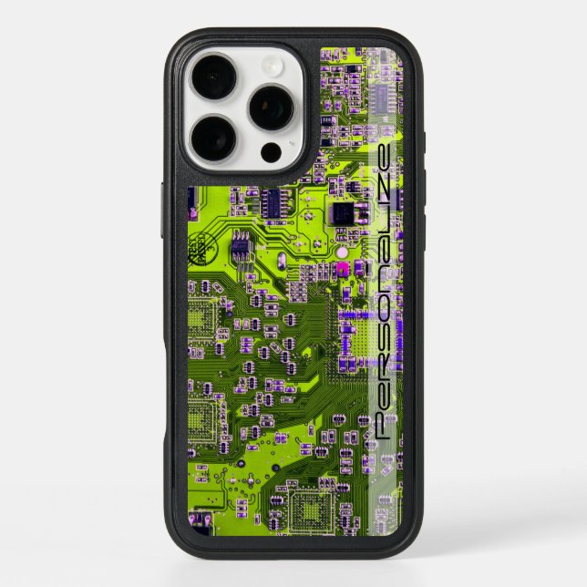 Custom Yellow PCB Circuit Board for IT Pros Otterbox iPhone Case (Back)