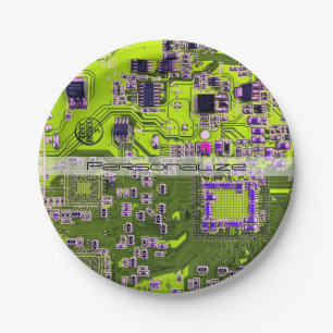 Custom Yellow PCB Circuit Board for IT Pros Paper Plates