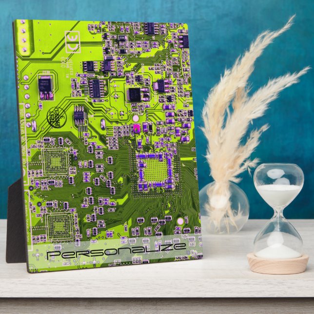 Custom Yellow PCB Circuit Board for IT Pros Plaque (Side)
