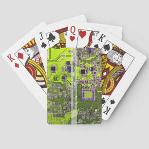 Custom Yellow PCB Circuit Board for IT Pros Poker Cards