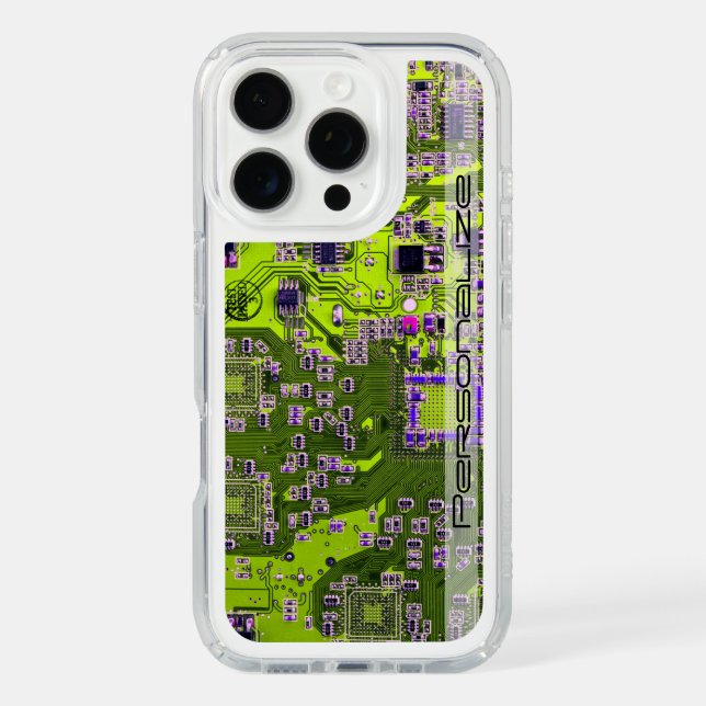 Custom Yellow PCB Circuit Board for IT Pros Speck iPhone Case (Front)